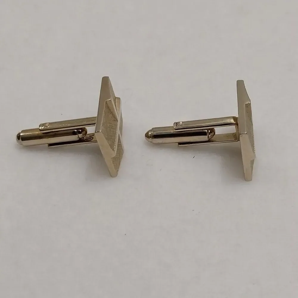 Vintage Shields Cufflinks Signed Gold Tone #J215